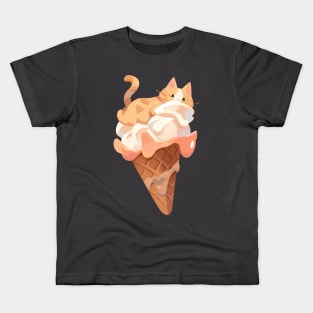 Ice cream kitty cat salted caramel Kids T-Shirt